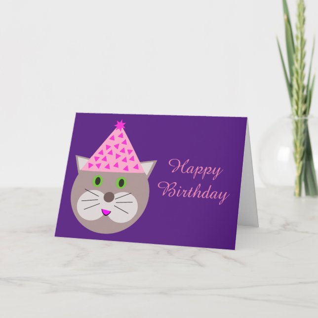 Tarjeta de cumpleaños del gato (Anverso)