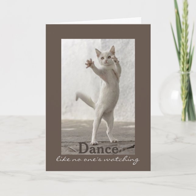 Tarjeta de cumpleaños del gato del baile (Anverso)
