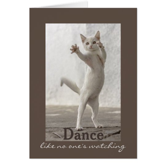 Tarjeta de cumpleaños del gato del baile