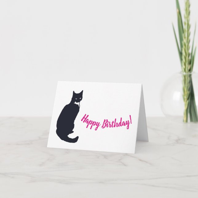 Tarjeta de cumpleaños del gato del smoking (Anverso)