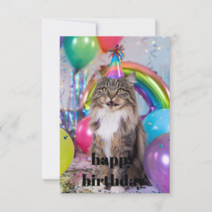Tarjeta de cumpleaños del gato del tabby, gato de 
