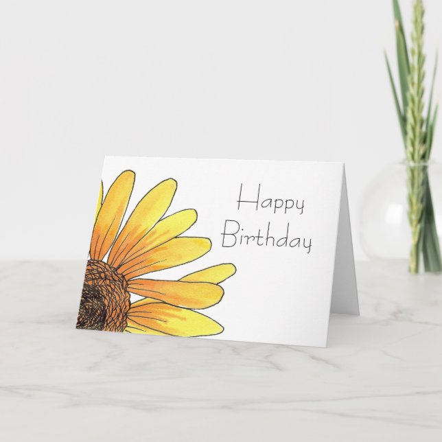 Tarjeta de cumpleaños del girasol (Anverso)