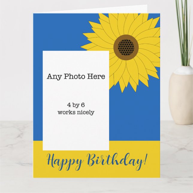 Tarjeta de cumpleaños del girasol ucraniano (Anverso)