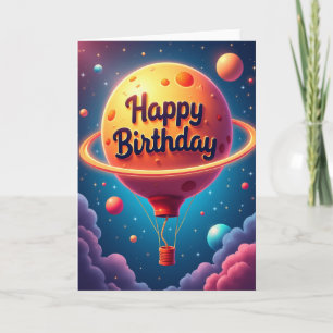 Tarjeta de cumpleaños del globo cósmico