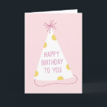 Tarjeta de cumpleaños del Gorra fiesta - Rubor<br><div class="desc">¡Desee a sus seres queridos un 'feliz cumpleaños' con esta célebre y divertida tarjeta de cumpleaños!</div>