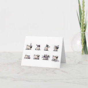 Tarjeta de cumpleaños del Gorra Pug - Diseño de Co
