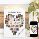 Tarjeta de cumpleaños del guión de amor de Collage<br><div class="desc">Di Feliz cumpleaños con una tarjeta de collage de fotos de amor. La plantilla de fotos está configurada para que agregue sus imágenes, trabajando en filas de arriba a abajo. El collage de fotos contiene 29 fotos que se muestran en una mezcla de retratos, paisajes y formatos cuadrados/instagram. "love you"...</div>