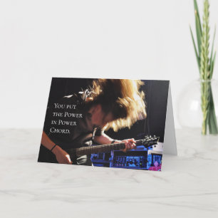 Tarjeta de cumpleaños del guitarrista del acorde