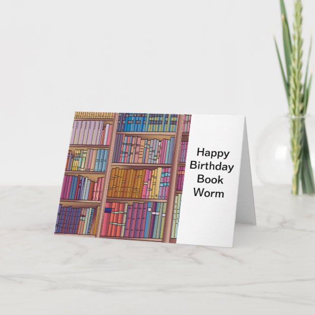 Tarjeta de cumpleaños del gusano de libro (Anverso)