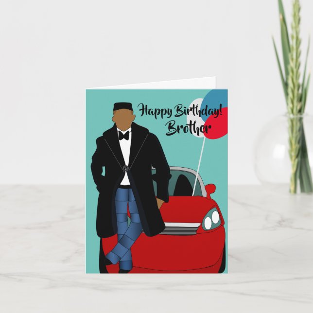 Tarjeta de cumpleaños del hermano afroamericano (Anverso)