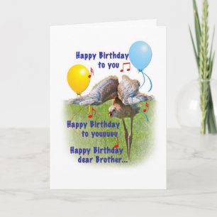 Tarjeta de cumpleaños del hermano con pájaro de ar