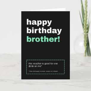 Tarjeta de cumpleaños del hermano del cupón para b