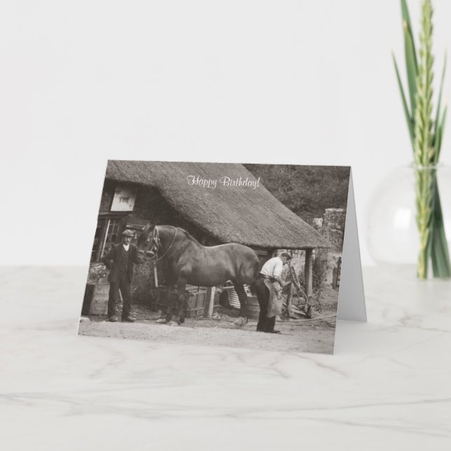 Tarjeta de cumpleaños del herrero de la aldea (Anverso)