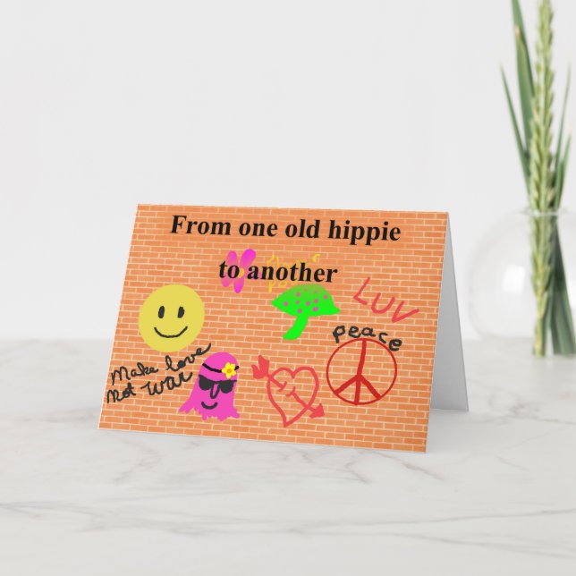 Tarjeta de cumpleaños del Hippie (Anverso)