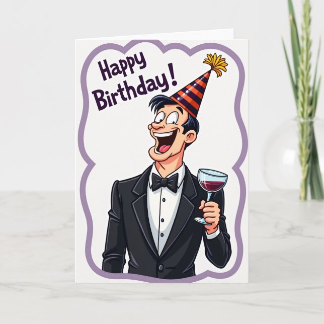 Tarjeta de cumpleaños del hombre risueño (Anverso)