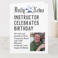 Tarjeta de cumpleaños del instructor para personal
