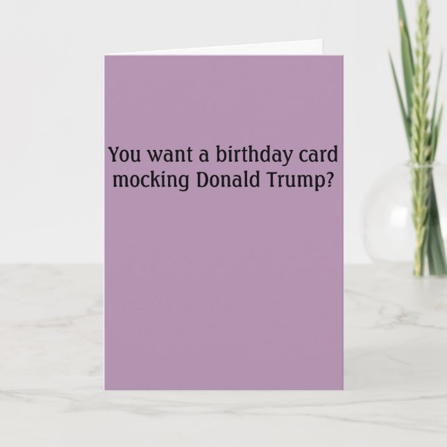 Tarjeta de cumpleaños del insulto de Donald Trump (Anverso)