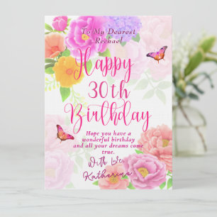 Tarjeta de cumpleaños del jardín de peonías 30
