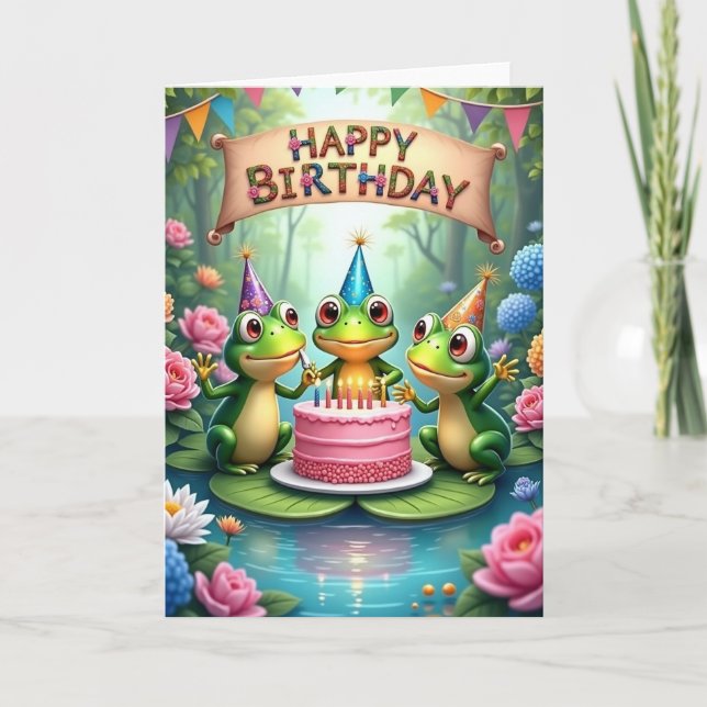 Tarjeta de cumpleaños del jardín mágico (Anverso)