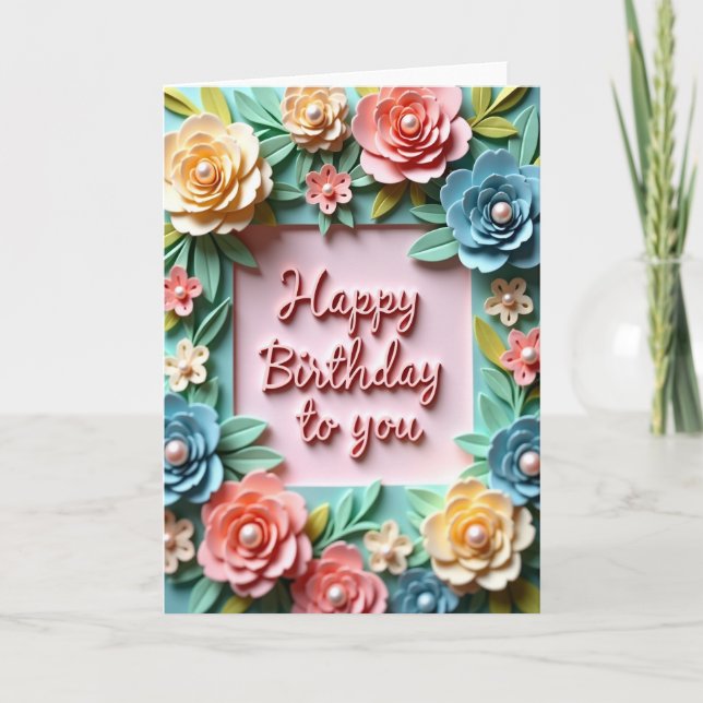 Tarjeta de cumpleaños del jardín sereno (Anverso)