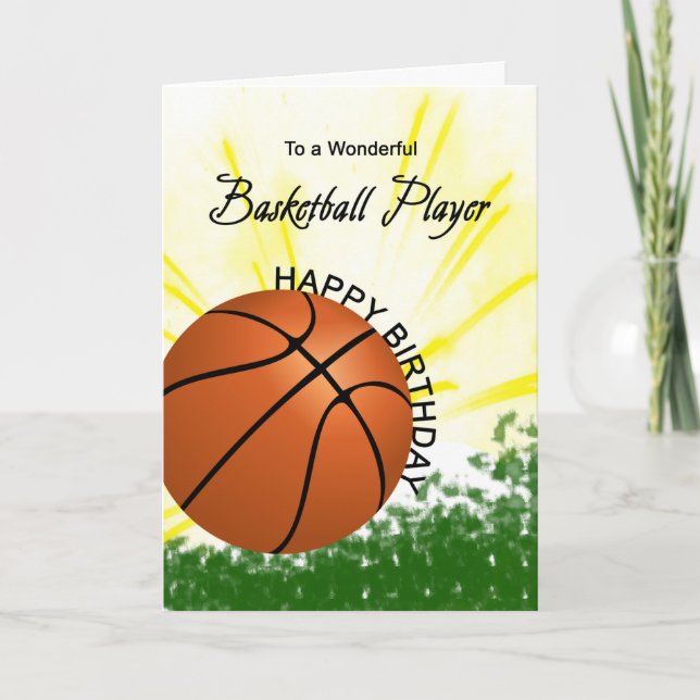 Tarjeta de cumpleaños del jugador de baloncesto (Anverso)