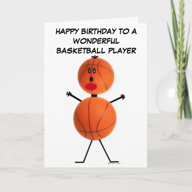 Tarjeta de cumpleaños del jugador de baloncesto (Anverso)