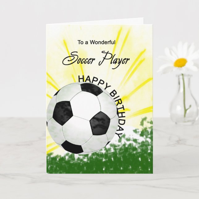 Tarjeta de cumpleaños del jugador de fútbol (Planta pequeña)