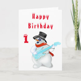 Tarjeta de cumpleaños del jugador de guitarra Snow