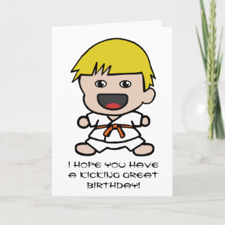 Tarjeta de cumpleaños del karate para los