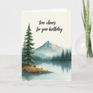 Tarjeta de cumpleaños del lago de la montaña pacíf
