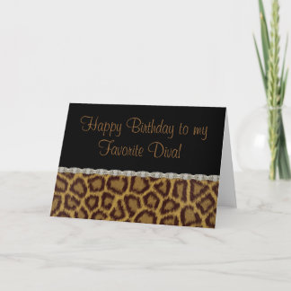 Tarjeta de cumpleaños del leopardo del cumpleaños