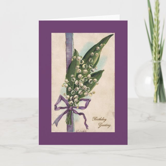 Tarjeta de cumpleaños del lirio de los valles (Anverso)
