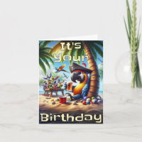 Tarjeta de cumpleaños del loro pirata - Vibes de d