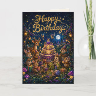 Tarjeta de cumpleaños del mágico bosque de Moonber