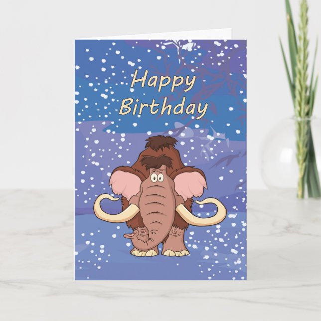 Tarjeta de cumpleaños del mamut lanoso (Anverso)