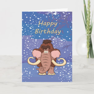 Tarjeta de cumpleaños del mamut lanoso