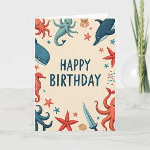 Tarjeta de cumpleaños del mar juguetón