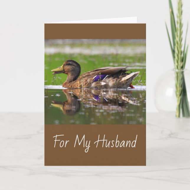 Tarjeta de cumpleaños del marido Mallard Duck (Anverso)