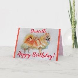 Tarjeta de cumpleaños del mascota de acuarela del