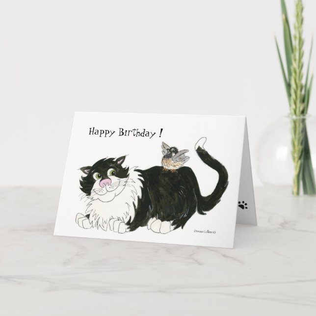 Tarjeta de cumpleaños del mejor amigo Cat and Chic (Anverso)