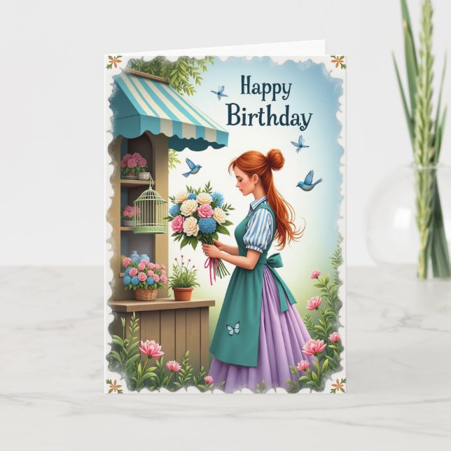 Tarjeta de cumpleaños del mercado floral (Anverso)
