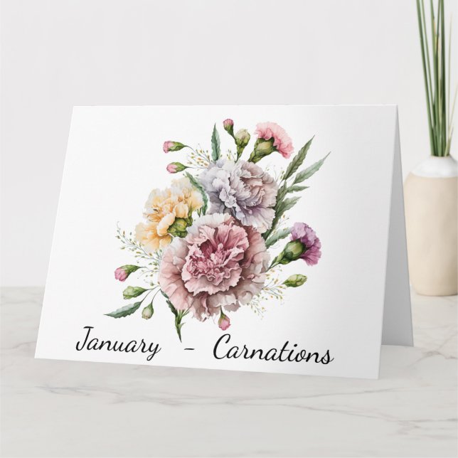 Tarjeta de cumpleaños del mes de enero (Anverso)