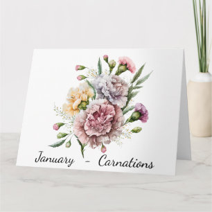 Tarjeta de cumpleaños del mes de enero