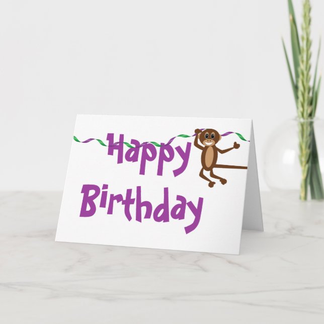 Tarjeta de cumpleaños del mono (Anverso)