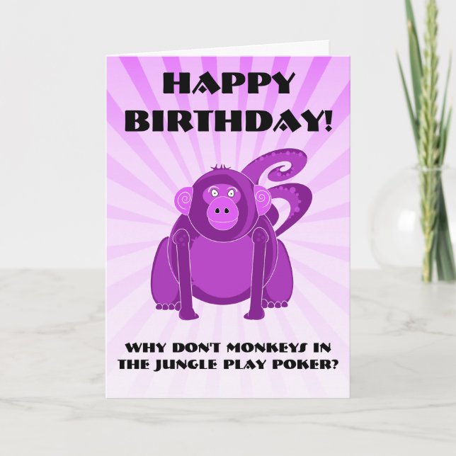 Tarjeta de cumpleaños del mono (Anverso)