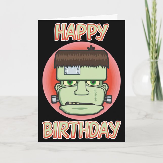 Tarjeta de cumpleaños del monstruo de Frankenstein (Anverso)