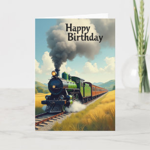 Tarjeta de cumpleaños del motor de esmeralda