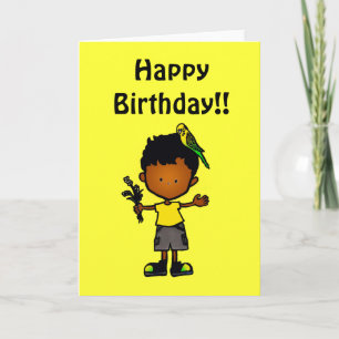Tarjeta de cumpleaños del muchacho de Budgie 2