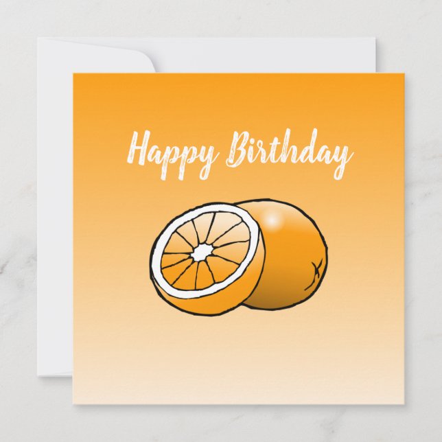 Tarjeta de cumpleaños del naranja (Anverso)