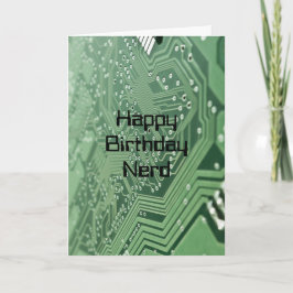 Tarjeta de cumpleaños del nerd de la computadora